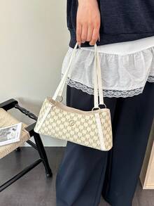 Mẫu mới về năm nay: Túi đeo vai chéo hình lưỡi liềm in chữ, cá tính, cá nhân hóa. - trắng - Xem 8