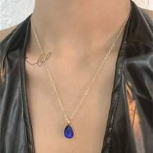 Fashion Boho Simple Gold-Plate Multicolor Crystal Drop Pendant Choker Necklace For Women Vintage Collar Bead Chain Jewelry Gift - NES-0199-6 - 查看 7