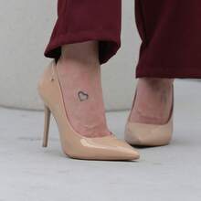 Women's Pointed Toe Pumps High Heel Vizzano Luxury Elegant Formal Shoes Women Stilleto Patent Leather - 米色/清漆 - 查看 8