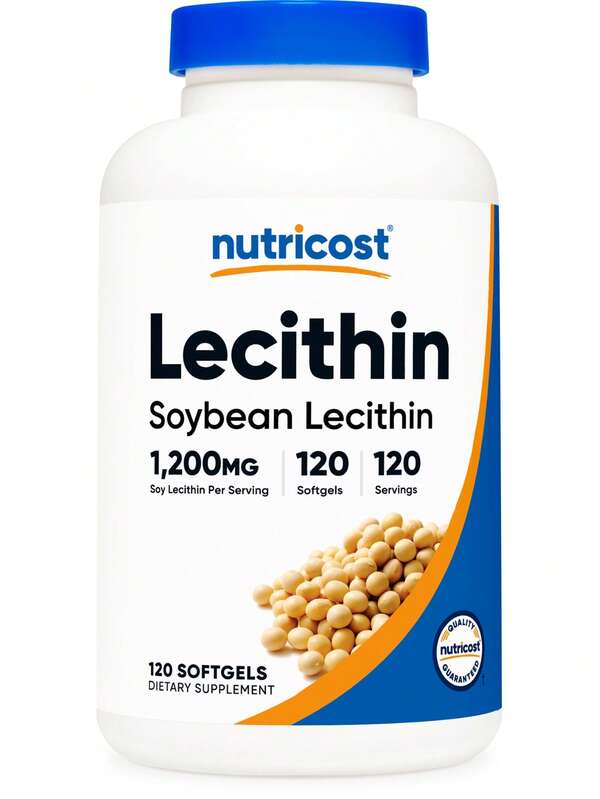 Nutricost Lecithin (1,200mg) 120 Softgels - Soy Lecithin Supplement, GMO-Free, Gluten-Free