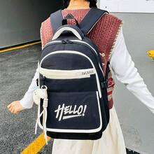 Large Capacity Multi-Layer Backpack, Lightweight Travel Bag For Middle/High School & College Students, Backpack With Cute Moon Pendant, Multi-Pocket Multi-Function Backpack - Multicolor - View 9