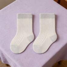 Summer Crew Socks Solid Color Mesh Socks For Daily Wear, Shopping,Party - Grey - View 2