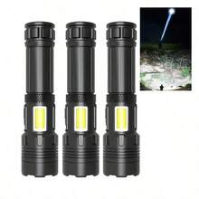 High Power Searchlight Flashlight, Rechargeable Tactical LED Torch With 18650 Battery & Type-C Charging, Super Bright Camping Lamp, Zoomable Spot/Flood Beam, 5 Modes Including Strobe, Durable Water-Resistant Construction For Search Rescue, Hunting, Camping, Hiking, Emergency Kit, Gift For Adventurers First Responders Built-In 1200mAh Battery - Highlight Flashlight - View 14