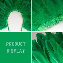 Feather Hawl For Wen - Wan Feather Collar Halloween Crow Cape Witch Cotume Acceorie - Green2 - View 5