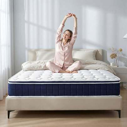  Sour Lemon Taschenfederkern-Matratze 25cm Höhe, 7-Zonen orthopädisch & mittelfest (H5) | Komfortschaum-Topper | Komprimiert im Karton für leichten Transport | 90x200/140x200/180x200