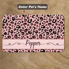 Personalized Custom Name Pet Feeding Mat, Waterproof Oil-Proof Anti-Slip Pad, Residue & Water Proof Floor Protection, Wear Resistant Durable Pet Bowl Mat For Dogs Cats, Home Pet Supplies - Multicolor - View 2