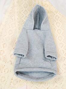 1 chiếc áo hoodie màu xám cho thú cưng, áo nỉ ấm áp lót lông cừu, thiết kế hình mèo hai chân, chống rụng lông, thích hợp cho các giống chó nhỏ như Poodle, Bichon Frise vào mùa thu/đông. - Xám - Xem 6