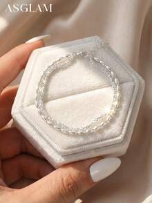 1 chiếc vòng tay hạt nhiều lớp bằng bạc Sterling 925, thanh lịch và sang trọng, tối giản và thời trang, lý tưởng cho các buổi hẹn hò của phụ nữ, quà tặng tốt nghiệp hoặc đeo hàng ngày. - Phong cách 3 - Xem 4