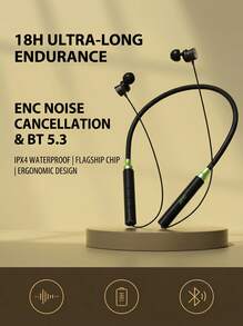 Acer Neckband Bluetooth Earphones | Bluetooth 5.3 High-Quality Audio, Extra-Long Battery Life + Noise Cancelling, Compatible With Various Smartphones - View 8