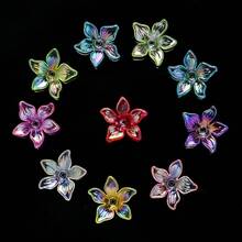 100顆 24*26mm 多色壓克力透明花朵珠，DIY珠寶手工製手鍊、項鍊、鑰匙圈配件 - 彩色 - 查看 9