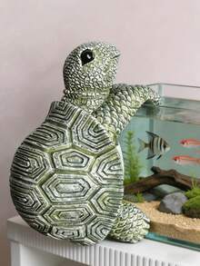 Decoração de Tartaruga Rastejante, Escultura Fofa de Tartaruga para Aquário, Decoração de Paisagem para Tanque de Peixes, Adequada para Casa, Escritório, Aquário, Decoração de Mundo Subaquático para Tanque de Peixes, Adequada para Paisagismo de Aquário, Tanques de Água Doce e Salgada, Acessórios de Decoração para Aquário de Mesa - A - Visão 14