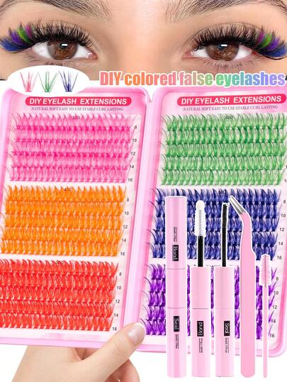 600 Piece 8-16mm False Eyelash Set, Homemade Eyelash Connector, 0.07D Music Festival Mixed Eyelashes, Carnival Party, Punk Style Makeup, 6-Color Rainbow False Eyelash Set, Eyelash Glue, Glue Remover, Tweezers, Eyelash Brush, False Eyelash Connector, Daily Natural Makeup, D-Curve False Eyelashes, False Eyelashes, Personal Eyelashes, Real Eyelashes, False False False Eyelashes.
