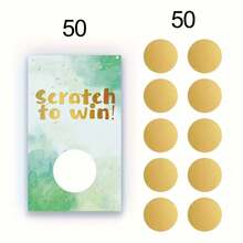 50 thẻ cào trắng, thẻ quà tặng, thích hợp cho Giáng sinh, đám cưới, tiệc cô dâu, tiệc sinh nhật, đồ dùng tiệc tùng, thẻ cào, trò chơi tiệc tùng, đồ dùng ngày lễ - Cạo - Xem 10