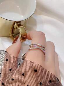 1 chiếc nhẫn mùa xuân 2025 được mời tham dự /, cơn sốt lan truyền ở Châu Âu và Mỹ, Ngày lễ tình nhân, Lễ hội Carnival, Ngày Thánh Patrick, Lễ hội Carnival Cologne, Mùa tựu trường mùa xuân, Tháng, Nhẫn hở bằng đồng cao cấp kiểu retro đính đá Cubic Zirconia siêu nhỏ giống người nổi tiếng, chất lượng cao, siêu hot, phù hợp cho phụ nữ - Nhẫn xếp chồng - Xem 10