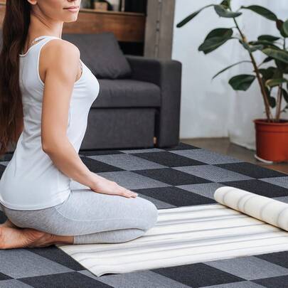 Self-Adhesive Carpet Tiles, 30 X 30cm (11.81 * 11.81in), Sticky Carpet Tiles For Floor/Kitchen/Living Room/Basement/Bedroom, Bedroom Carpet, Multi-Purpose Tiles, Easy Installation, Carpet Tiles For Renters, DIY Enthusiasts