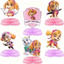 Paw Patrol 8 قطع من إمدادات حفلة الكلب الوردي، ديكورات قرص العسل، قطع مركزية لحفلة باترول الأظافر، هدية عيد مثالية للأصدقاء، ديكور الحفلة، ديكور المنزل، هدية عيد الحب، هدية عيد ميلاد، هدية مثالية للأصدقاء، تذكار، هدية للنساء، جمالي لطيف، ديكورات، ديكور المنزل، هدية عيد الحب - متعدد الألوان - مشاهدة 4