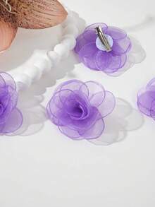 6 chiếc kẹp tóc hình hoa hồng dễ thương, thích hợp dùng hàng ngày và đi nghỉ mát. - Màu tím - Xem 4