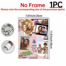 1pc "Best Friend" Matchbox Postcard Collage Custom Poster, The Photo Of The Sisters Together Personalized Animal-Themed Gift Custom Wall Art, Editable Template, Customizable Friendship Photos, Customizable Items - Multicolor - View 13