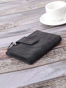 Minimalist Credit Card Small ID Window Bi-Fold Women Wallet Portable Cash White-Collar Workers For Female College Work Business Commute Office For Anniversary For Couple For Birthday Gift On Valentine Day Gift Gift Business Casual For Women Wallet Purse Wallet Small Wallet - màu đen - Xem 4