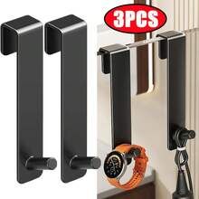 1/2pcs Plastic S-Shaped Bathroom Shower Door Hanging Hook, Towel Rack Mounted On Glass Door - Multicolor - View 2