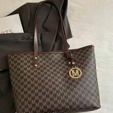 Túi xách nữ dung tích lớn dành cho công sở và đi làm, túi xách cá nhân hóa, túi đeo vai tinh tế và độc đáo mới năm 2025, túi xách nữ chất lượng cao. - màu nâu - Xem 9