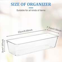6pcs Universal Transparent Drawer Cup And Spoon Organizer Box, Desktop Storage Box, Portable Drawer Storage Organizer, Desktop Organizer Box, Cutlery Divider Box, Drawer Organizer Set - Multicolor - View 5