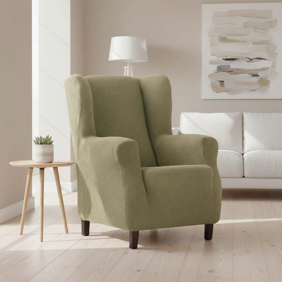 Kiva Bi-Elastic Wing Chair Cover, Breathable And Full Protection, Various Colors Available – Easy To Install Wing Chair Cover With Support Foams And Elastic Bands For Extra Fixing - Lino Cora - View 1