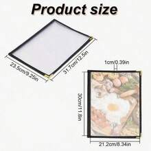 A4 Size Leather Cover Transparent Display Binder, Transparent PVC Page Protector Recipe Book, Restaurant Menu Holder, Restaurant Cash File Folder, Restaurant Menu, Kitchen Organization Supplies - Multicolor - View 7
