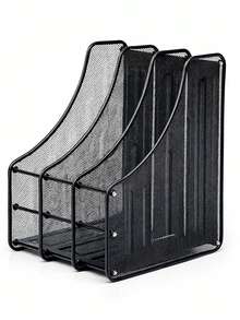 3-Tier Metal Mesh Desk Organizer - Sliding Trays For Documents And Files - Vertical - View 6