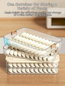 1pc Fresh Storage Box With Dual Side Locks "Compass Timer" Food Container. Stackable Design, Perfect For Dumplings, Steaks And Desserts. Suitable For Refrigerator, Freezer, Kitchen And Dining Area, An Ideal Meal Prep Storage Box. - Multicolor - View 3