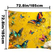1pc Colorful Butterfly & Mandala Floral Print Bohemian Style Tropical Flower Pattern Camping Tent, Outdoor Sun Shade, Hammock Canopy, Thick UV Protection Garden Gazebo, Beach Sunshade, Outdoor Adventure Equipment With Long Hanging Rope, Multiple Sizes Available - A - View 8