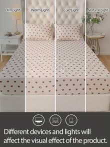 1 tấm ga trải giường in họa tiết, kích thước 30CM, 100% sợi polyester, nhẹ và thanh lịch, mềm mại như mây, phong cách tối giản hiện đại cho phòng ngủ, phù hợp với nhiều kích cỡ giường. - Nhiều màu - Xem 8
