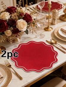 1/2/4 piezas Manteles individuales de tela bordada para fiestas, adecuados para decoración de mesa de boda, manteles de tela de estilo europeo minimalista y elegante para Navidad, Día de San Valentín, Acción de Gracias, Día de la Madre - Multicolor - Ver 26