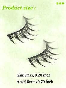 10 cặp lông mi hoạt hình nhọn, giúp mắt trông to hơn, thích hợp cho trang điểm hàng ngày. - màu đen - Xem 8