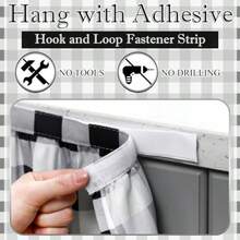 Cabinet Curtains 51 X 28 Inch Black And White Sink Skirt For Bathroom Kitchen Home Diamond Stitch Self Stick Adhesive Waterproof Fabric Farmhouse Rustic Drape Under Desk Privacy Drape Laundry Room - Đen Trắng - Xem 7