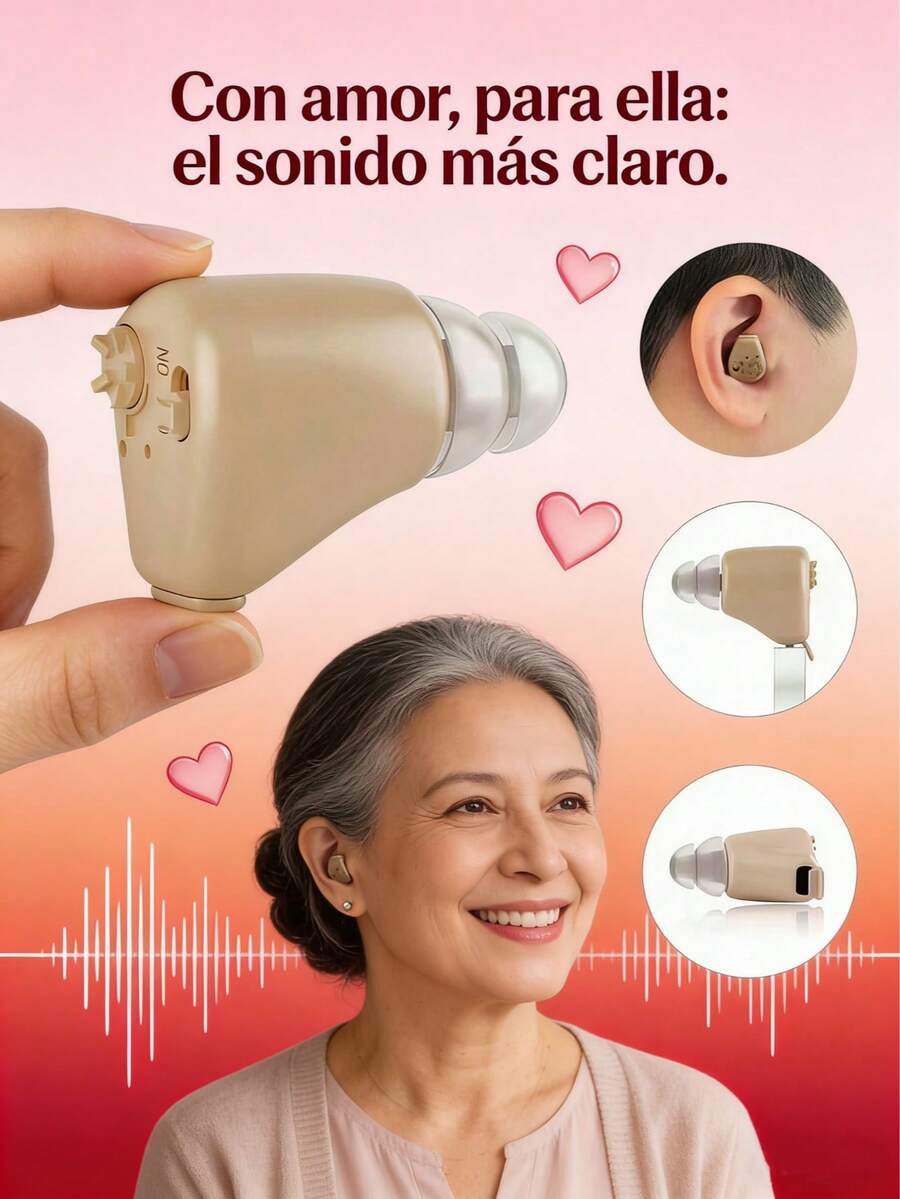 Amplificador de sonido para personas mayores Audífonos intraauriculares duraderos y de alta calidad para personas con discapacidad auditiva. - Caqui - Ver 1