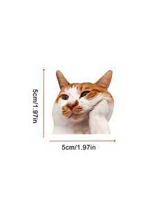 Cute Pet Fashionable Cool Cat Creative Car Sticker, Cat Expression Pattern, Suitable For Phone, Computer, Luggage Decoration, Personalized Sticker, Skateboard Decoration, Cute Pattern, Easy To Stick And Not Easy To Fall Off, Cover Blemishes And Prevent Scratches, Suitable For Car Fuel Tank Cover And Smooth Surface Daily Decoration - A - View 14