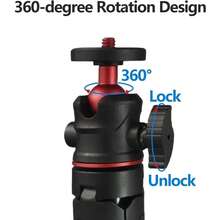 Chân máy mini cho DJl Osmo Action 5 Pro/4/3, giá đỡ để bàn di động có thể kéo dài kèm bộ chuyển đổi gắn máy ảnh, màu đen Twilight. - Xem 4
