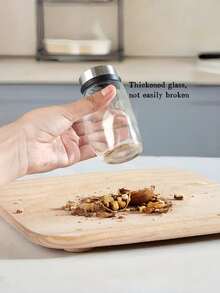 Bộ 6 lọ đựng gia vị xoay tròn kèm hũ thủy tinh và nắp thép không gỉ, giá đựng gia vị tiết kiệm không gian, hũ thủy tinh đựng gia vị có thể tái sử dụng với nắp rắc, thích hợp cho nhà bếp, mặt bàn, nấu nướng, làm bánh, gia đình và sử dụng hàng ngày. - Nhiều màu - Xem 6