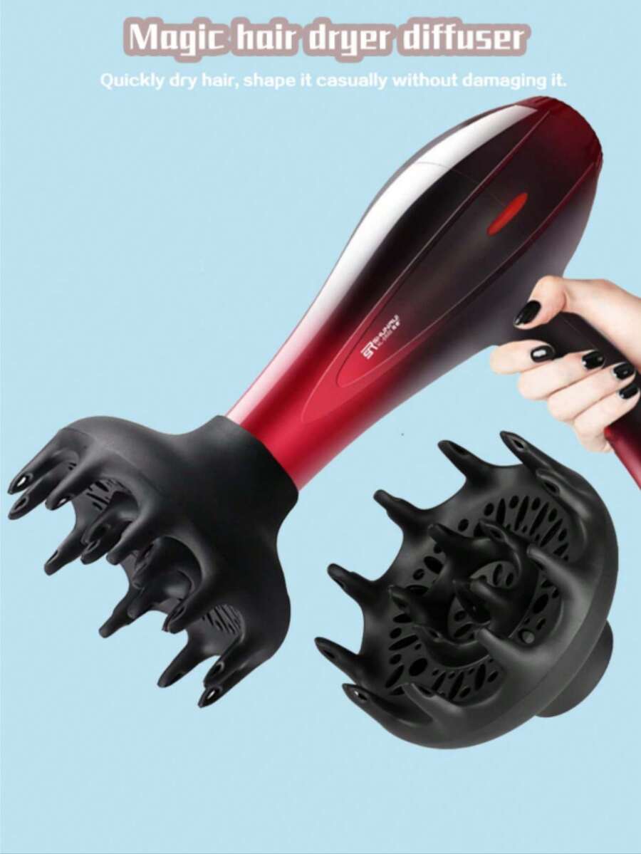 1 đầu khuếch tán máy sấy tóc màu đen, đầu thổi kiểu salon, phụ kiện sấy tạo kiểu tóc, dụng cụ tạo kiểu tương thích với nhiều loại máy sấy tóc, thích hợp làm quà tặng Ngày của Mẹ. - Nhiều màu - Xem 1
