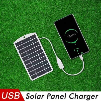 Bộ sạc năng lượng mặt trời mini 2W 5V cầm tay với cổng USB và lỗ treo, thích hợp cho điện thoại và pin dự phòng, chất liệu từ tính, tuyệt vời cho cắm trại, leo núi, dự phòng khẩn cấp, sạc điện thoại năng lượng mặt trời.