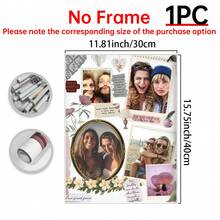 1 pieza "Mejor amiga" Postal de caja de cerillas Collage de póster personalizado, La foto de las hermanas juntas Regalo personalizado con tema animal Decoración de pared personalizada, Plantilla editable - multicolor - Ver 15