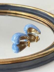 1 Pair Water Drop Shaped Dangle Earrings, Suitable For Daily Wear - Ivory - View 2