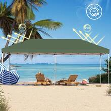10'x20' Instant Canopy Tent - Durable Commercial Pop-Up Canopy for Outdoor Parties, Waterproof Gazebo Shelter for Events and Vendors - Verde - Ver 3
