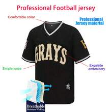 JoshGibson #20 Homestead Grays Negro Leagues Baseball Jersey,Number Stitched Mesh Baseball Clothing,Unisex Retro HOF 1972 Fan Apparel - 黑色 - 查看 3