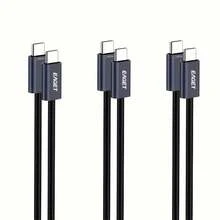 EAGET 240W PD USB-C 转 C 快充尼龙编织数据同步线 1米/2米 - 黑色 - 查看 11