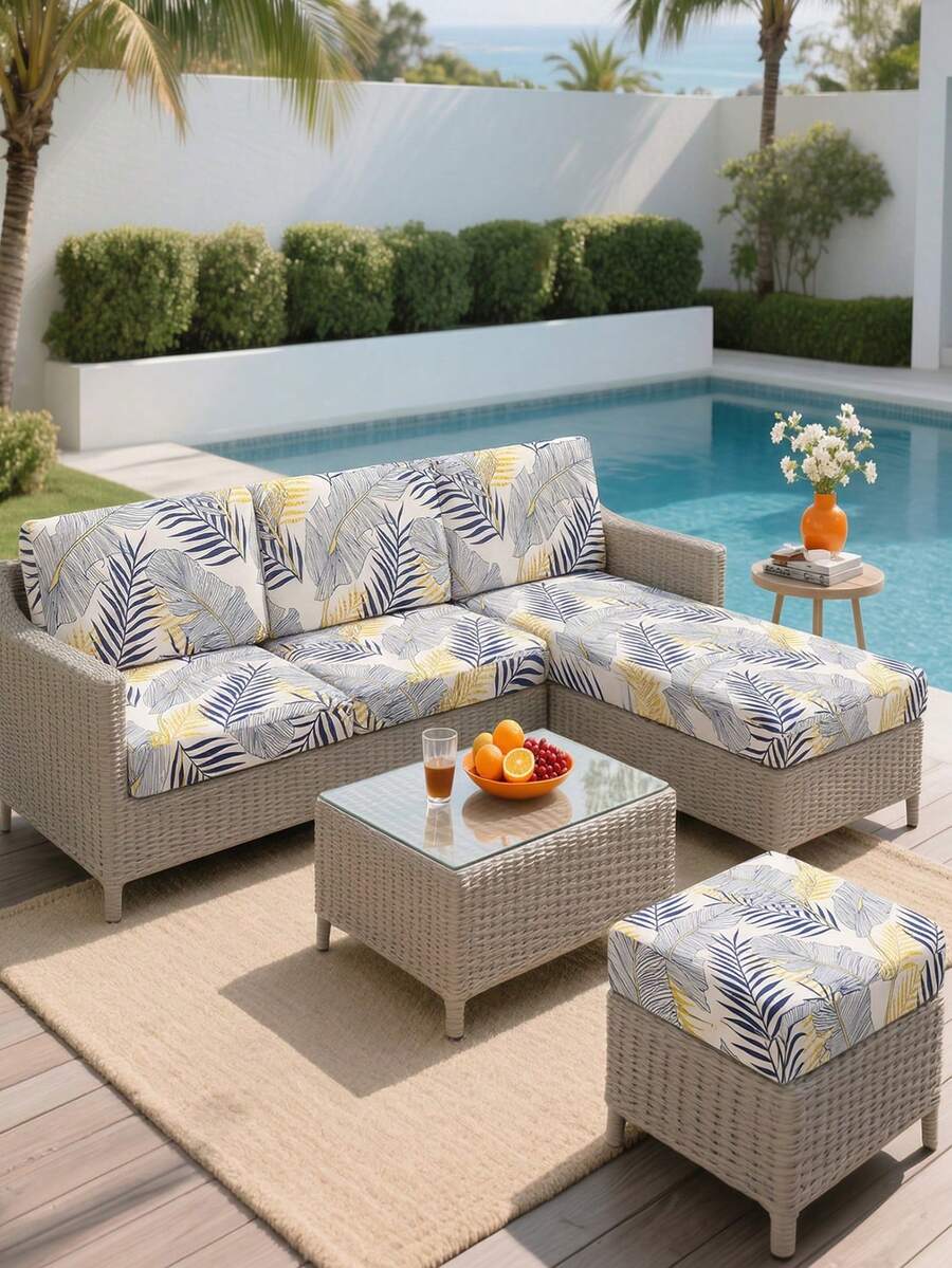 1 chiếc vỏ đệm ghế sofa chống trượt in họa tiết bốn mùa, mềm mại, thân thiện với da, chống rách do thú cưng và co giãn tốt, phù hợp với ghế sofa đơn, đôi, ba chỗ ngồi và sofa hình chữ L trong phòng khách. - Nhiều màu - Xem 1