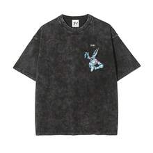D4C Acid Wash Tee SBR Funny Valentine's Stand "" D4C American T-Shirt, Regular Fit, Made In The USA, Menfashion, Cotton Fabric, Street Style Top. Cosplay - màu đen - Xem 2