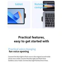 2.4GHz无线领夹式麦克风，便携式领夹麦克风带扬声器，磁吸式设计，配备充电盒，专业降噪，即插即用，无需App，兼容和安卓系统，适用于DJ、游戏、采访、Vlog、直播等，360mAh电池 - 查看 4