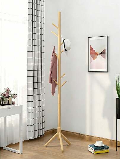 Cabideiro vertical de madeira, com aproximadamente 175 cm de altura, para uso no chão, durável, elegante e bonito, móvel, fácil de montar e desmontar, ideal para salas de estar, corredores, quartos, escritórios e como presente de Natal.